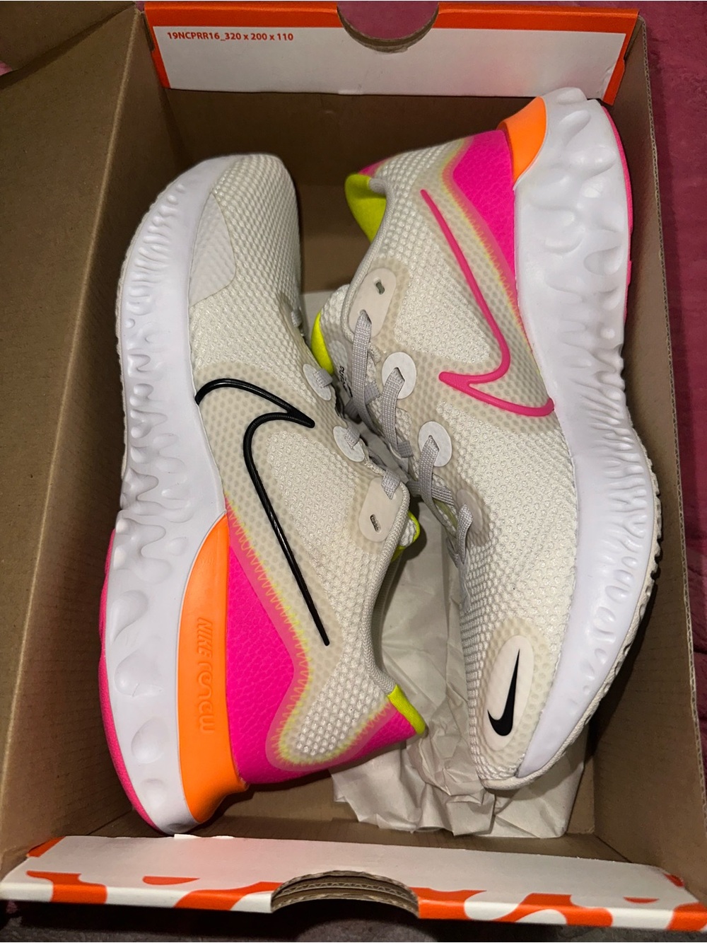 Nike Women’s Renew Run Running Shoes with Pink & Orange Accents Size 9